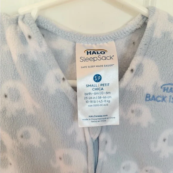 HALO SleepSack, Micro- Fleece Elephant Print Sleep Sack - Size S (0-12m) - Picture 2 of 4